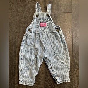 Vintage OshKosh Acid Wash Striped Bubble Overalls Size 12m